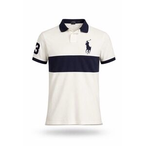 Polo Ralph Lauren Classic Fit Big Pony Colorblock Mesh Polo Shirt Blue Size XL